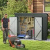Garden Utility Tool Shed Organizer Galvanized Metal Frame-Grey