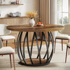 Tribesigns Round Dining Table, 118 cm Farmhouse Wood Kitchen Table for 6 People