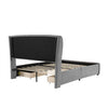 Double Upholstered Platform Bed Frame 135x190 with Drawers Storage and Headboard