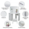 Corner Dressing Table Stool Vanity Set White Makeup Dresser Mirror 5 Drawers NEW