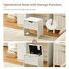 White Dressing VanityTable Wood Makeup Desk with LED Mirror 2 Drawers Stool