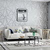 10M Sliver Geometric Stripes Non-woven Wall Sticker Wallpaper Living Room Decor