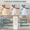 52" LED Ceiling Fan with Light 6 Speed 3 Colour Timer Remote Bedroom Living Room
