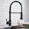 Monobloc Black Kitchen Sink Mixer Taps with Pull Out Hose Spray Single Lever Tap