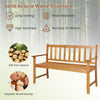 Garden Bench All-weather Patio Chair Acacia Wood Loveseat w/Armrest & Backrest
