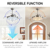 42" Ceiling Fan Light with Remote Control 3 Colour LED Invisible Fan Chandelier