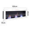 Bio Ethanol Fireplace Modern Wall Biofire 2/3 Burner Fire Place With Glass Panel