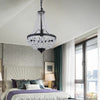 Crystal Chandelier Ceiling Light Pendant Light Black Lamp Height Adjustable E27
