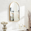 Gold Curved Arch Metal Frame Mirror Wall Vanity Hang Entryway Bathroom