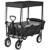 Beach Trolley Cart Outdoor Utility Garden Cart Folding Wagon Pull Along W/Canopy