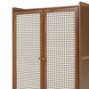 6 Shelves Plastic Rattan Double Doors Shoe Storage Cabinet Footwear Rack Unit