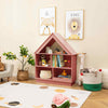 Wooden 5-cubby Toy Storage Organizer House-shaped Children Bookcase