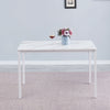 Rectangular White Marble MDF Top Dining Table Metal Legs Dining Room Kitchen