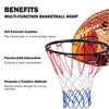 Wall Mounted Basketball Hoop Backboard Set Indoor Outdoor Basketball Rim 42cm