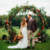 Large Wedding Round Archway Backdrop Stand Gold Arch Frame Flower Balloon Decor