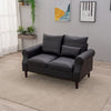 2 Seater faux leather/Linen Fabric Love Seat Sofa Armchair with Footstool Couch