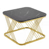 Set of 2 Fuax Marble Nesting Coffee Table Square Side End Tables with Metal Legs
