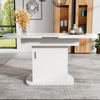Extendable Oval Dining Table 110/130cm with Storage Compartments, Space-Saving