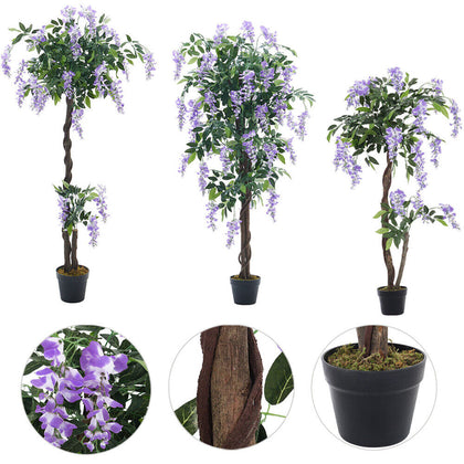 Large Artificial Wisteria Flower Tree Realistic Faux Plant Indoor Outdoor Decors