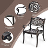 Set of 2 Outdoor Patio Dining Chairs Cast Aluminum Bistro Chairs with Armrests