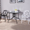 Outdoor Dining Table Garden Patio Tempered Glass Top Metal Legs Bistro Furniture