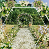 2/2.2M Metal Wedding Arch Hexagonal Backdrop Stand Flower Balloon Rack