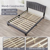 Double Size Platform Bed Modern Upholstered Bed Frame-Grey