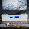 White 200cm High Gloss TV Stand Storage Cabinet Cupboard Unit with RGB LED Light