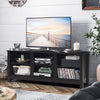 TV Stand for TVs up to 55 Inches Wooden 6 Storage Compartments TV Cabinet Table
