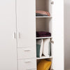 White 3 Door 3 Drawer Triple Wardrobe with Storage Shelves Hanging Rail Bedroom