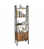 2 Door 4 Tier Shelves Tall Bookcase Ladder Shelf Bookshelf Storage Display Unit