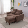 2 Seater faux leather/Linen Fabric Love Seat Sofa Armchair with Footstool Couch
