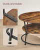 Coffee Table, Round Cocktail Table With Shelf, Tea Table, Easy Assembly, Metal