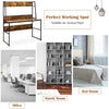 2 in 1 Computer Desk PC Laptop Table Writing Study Workstation Storage Bookcases