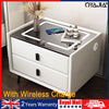Wireless Chest Bedside W/ Table White Modern Drawer of Vldbtfh Furniture Bedroom