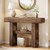 105cm Farmhouse Console Table, 2-Tier Narrow Entryway Sofa Table Behind Couch