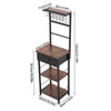 Industrial Vintage Style Kitchen Organizer Unit with Drawer and Storage Shelves