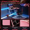 L-Shaped Gaming Desk Small Computer Desk Corner Gamer Desk w/Outlets & USB Ports