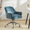 Office Chair Task Adjustable Height Mid Back Swivel Wheels Armrest Crush Velvet