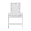White Dressing Table Mirror with Lights Drawer Makeup Vanity Set Desk +2 Drawers