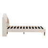 Upholstered Platform Bed 3ft Single Bed Frame with Headboard and wing Side Beige