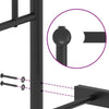 Metal Bed Frame with Headboard Black 100x190 cm