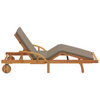 Folding Sun Lounger with Wheels & Cushion Taupe Solid Wood Acacia
