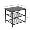 Sofa End Coffee Table Industrial Round Side Table w/ Metal Frame for Living Room