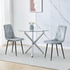 Modern 5Pcs Round Dining Table and Chairs Set 4 for Dining Room Space Saving