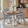 Set of 4 Velvet/Suede/PU Dining Chairs Padded Seat Metal Legs Kitchen Home