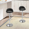 2x PU Leather Round Bar Stool Adjustable Swivel Pub Chair with Back Home Kitchen
