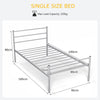 3FT Single Size Metal Bed Heavy-duty Platform Bed Frame with Headboard