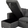 L-Shaped 3 Seater Corner Sofa Bed Pull Out Sectional Couch with Storage, Grey