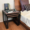 Stackable 3pcs Retro Nest of Tables Nesting Side End Table Living Room Furniture